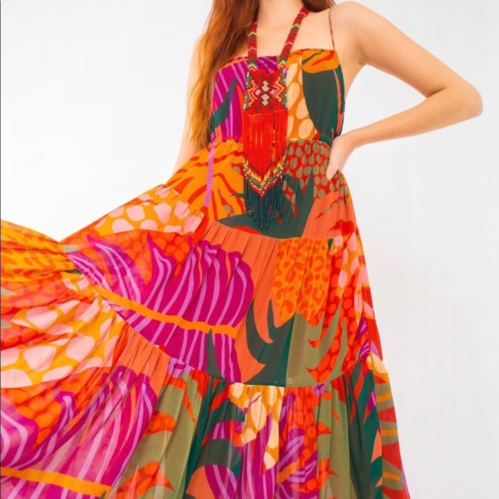 NWT farm rio jungle print midi dress sz XS